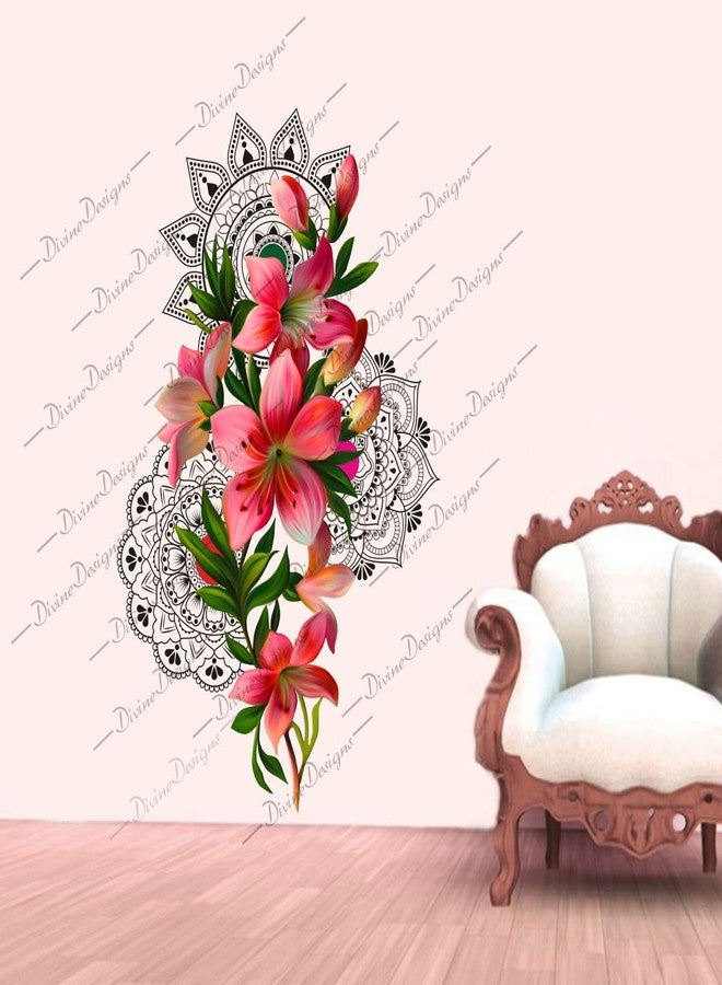 DivineDesigns ملصقات فنية بتصميم زهور الزنبق من DivineDesigns وتصميم ماندالا جميل - Image 1